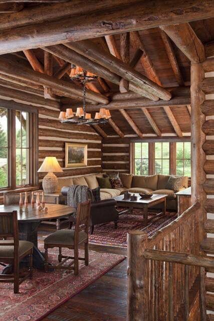 Room 360, Architect Portfolio, Log Cabin Living, Log Home Living, Log Home Floor Plans, Rustic Log Cabin, Open Ceiling, Loft Space, Casa Country