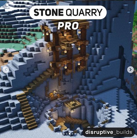 Quarry Minecraft Builds, Minecraft Stone Quarry, Minecraft Quarry Design, Quarry Minecraft, Minecraft Quarry, Chateau Minecraft, Minecraft Traps, Minecraft Skyblock, Minecraft Island