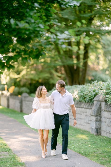 Short Dress Engagement Photos, Preshoot Dresses, White Dress Couple Photoshoot, Dress Couple Photoshoot, Prenup Ideas, Dress Couple, Kitchen Scene, Engagement Party Dresses, Wedding Photoshoot Props