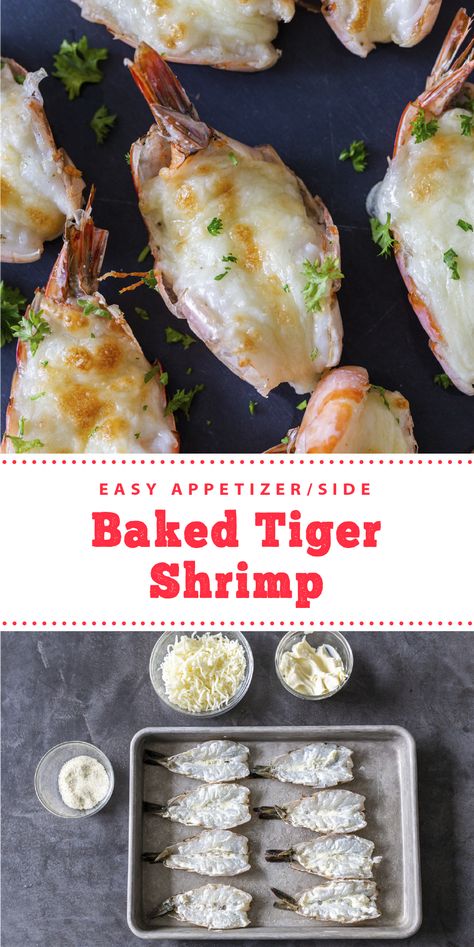 Jumbo Tiger Prawn Recipes, Baked Jumbo Shrimp Recipes, Black Tiger Shrimp Recipes, Large Shrimp Recipes, Baked Prawns Recipe, Tiger Shrimp Recipes, Tiger Prawns Recipe, Tiger Prawn Recipe, Fish Casseroles