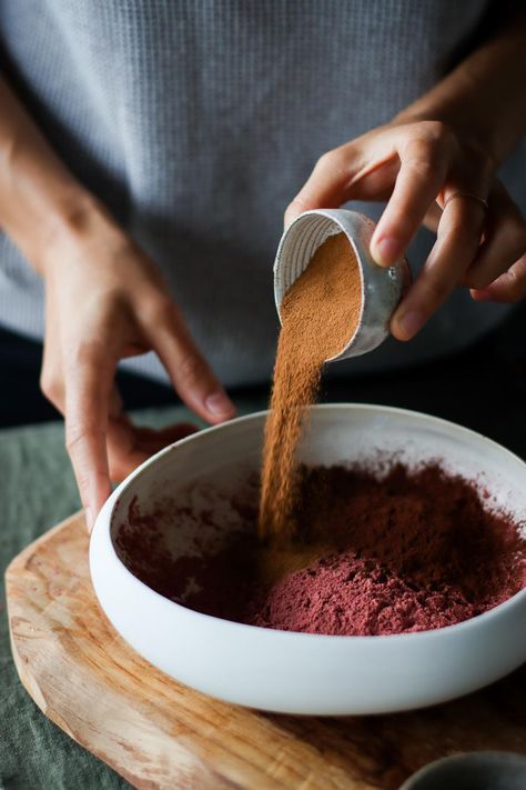 Pick Up Limes: Red Velvet Latte Red Velvet Latte, Coffee Granules, Burgundy Colour, Beetroot Powder, Espresso Powder, Milk Foam, Latte Recipe, Pro Tip, Homemade Vanilla