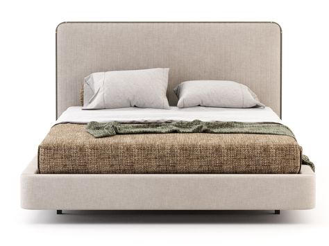 Linen double bed with upholstered headboard ANNY | Fabric bed by Laskasas_4 Boutique Bedroom, Cosy Bedrooms, Vintage Beds, Silk Bed, Curved Headboard, Classic Bed, Leather Bed, Material Bed, Contemporary Bed