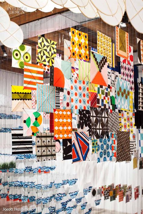 Jacob Hashimoto Mall Decor, Shop Displays, Gas Giant, Fabric Display, Stall Designs, Art Exhibit, Artistic Installation, Textile Fiber Art, Partition Design