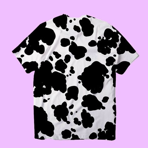 Bullet Journal Month, Big Sleeves, Pink Cow, Korea Style, Cool Fashion, Ringer Tee, Cow Pattern, Hand Drawn Design, Print Tee