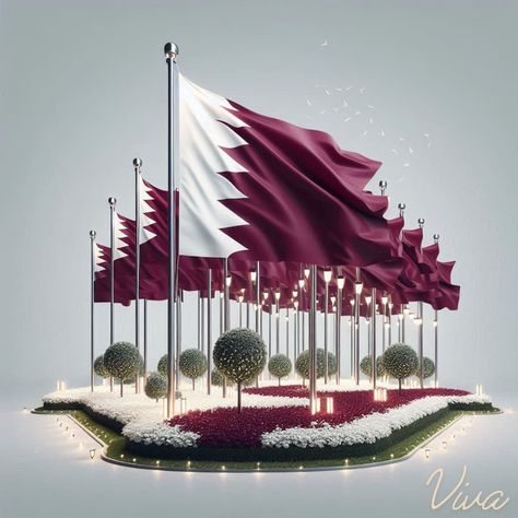 #qatar  #flags   #qatar_national_day   #maroon   #gulf   #viva Qatar National Day, National Day, Qatar, Social Media Post, Projects To Try, Foundation, Logo Design, Flag, Social Media