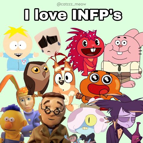 Maddie Flour, Flaky Happy Tree Friends, Type Infp, Richard Watterson, Bingo Heeler, Darwin Watterson, Butters Stotch, Moral Orel, Song Memes