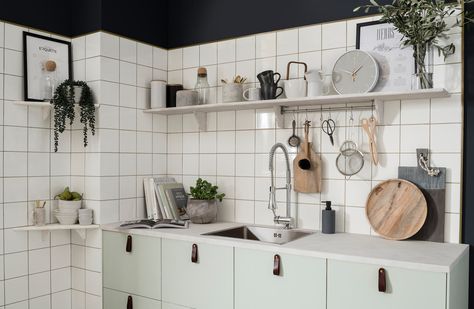 Matrix® Alaska White Square Tile - Contemporary - Kitchen - Other - by Topps Tiles Square Tile Backsplash, Kitchen Trends 2021, White Square Tiles, White Tile Backsplash, Square Tiles, Topps Tiles, Downstairs Loo, Matte Tile, Kitchen Design Trends