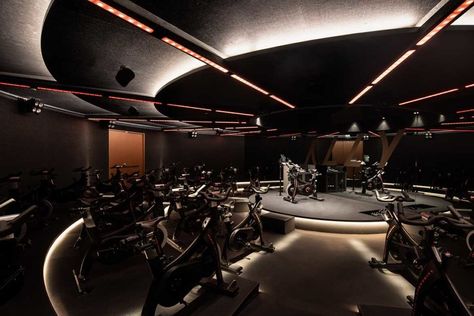 Ally Singapore: Spin studio with a tribe experience | Indesign Live: Interior Design and Architecture Types Of Communities, Spin Studio, Sleek Kitchen, Gym Flooring, Gym Design, Open Layout, Fitness Studio, Social Interaction, Space Planning