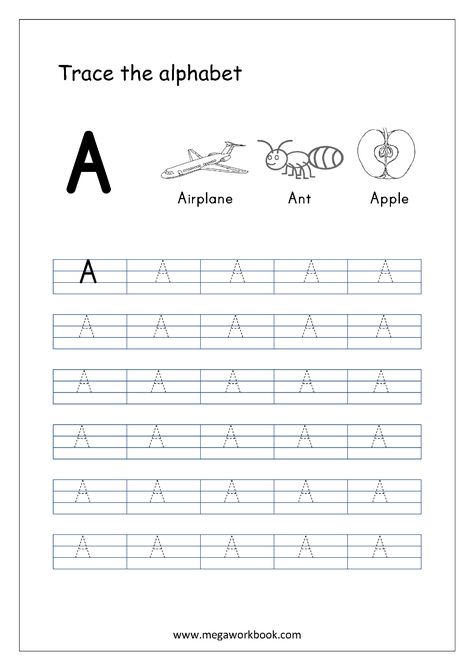 Capital Alphabet Worksheets, Tracing Capital Letters Worksheets, Alphabets Worksheet, English Printables, Capital Letters Worksheet, Tracing Alphabet Letters, A Capital Letter, Letter Tracing Printables, Free English Worksheets