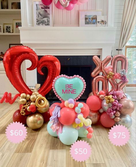 Balloons For Valentine's Day, Valentine Balloon Arrangements, Valentines Day Balloon Columns, Valentine Balloon Bouquet Gift Ideas, Valentine Day Balloon Bouquets, Valentine’s Day Balloon Arrangements, Valentine's Day Balloons, Valentine Balloons Ideas, Valentines Day Balloon Decorations