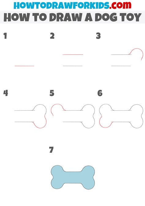 how to draw a dog toy step by step Dog Toy Drawing, Toy Drawing, Doodles Drawings Sketches, Sakura Painting, Bone Drawing, Draw A Dog, Dog Drawing Simple, My Pet Dog, Dog Steps