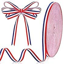 Patriotic Party Decorations, Gift Wrapping Party, Memorial Day Decorations, Crafts Sewing Projects, Diy Projektit, Wrapping Party, Diy And Crafts Sewing, Striped Ribbon, Patriotic Holidays