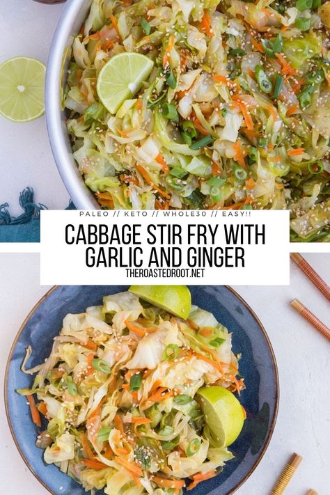 Stir Fry Keto, Stir Fried Cabbage Recipes, Ginger Carrots, Gfcf Recipes, Fried Cabbage Recipes, Fried Veggies, Vegetable Stir Fry Recipe, Cabbage Stir Fry, Healthy Veggie