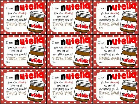 Nutella & Go Teacher (Staff) Appreciation (Thank You) Gift Tag | TPT Nutella Gifts, Custodian Appreciation, Testing Encouragement, Nutella Snacks, Nutella Go, Testing Motivation, Punny Gifts, Staff Appreciation Gifts, Nurse Appreciation Week