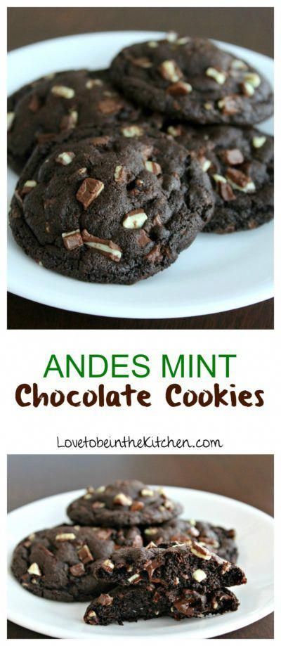 Mint Chocolate Cookies, Andes Mint Cookies, Andes Mint Chocolate, Andes Mints, Mint Chocolate Chip Cookies, Chocolate Mint Cookies, Chewy Chocolate Cookies, Andes Mint, Diy Easy Recipes