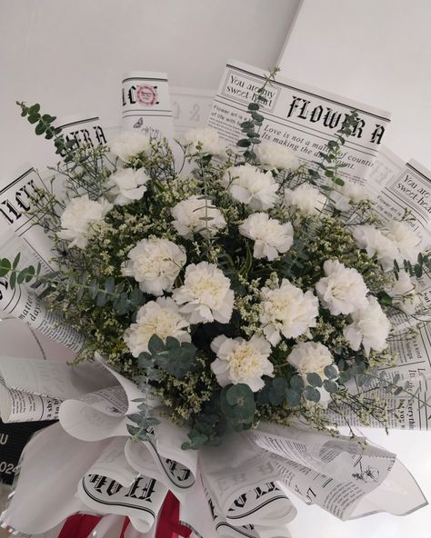 21pcs White Carnation Bouquet 😍 WHITE for purity, loyalty, and eternal love 🤍 21 for 21 years of LOVE 🤍 Happy 21st Wedding Anniversary, sir William and ma'am Chariss! ♥️🤍♥️🤍 Thank you sooo much, sir William, for always trusting us! 🫰😊 #CarnationBouquet #Anniversary #AnniversarySurprise #GiftIdea #RushOrder #RepeatCustomer #GiantBouquet #SurpriseMeNowCebu White Carnations Wedding Bouquet, Wedding Bouquets With Carnations, Tulips And Carnations Bouquet, White Carnation Bouquet Wedding, Happy 21st Wedding Anniversary, Wedding Flowers Carnations, White Carnations Wedding, Carnation Bouquet Wedding, Carnation Wedding Centerpieces