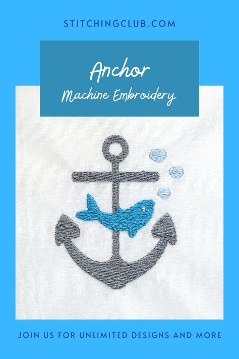 Boat Embroidery, Nautical Embroidery, Anchor Embroidery, Sea Travel, Name Gifts, Machine Embroidery Design, Machine Quilting, Anchors, Beach Themes