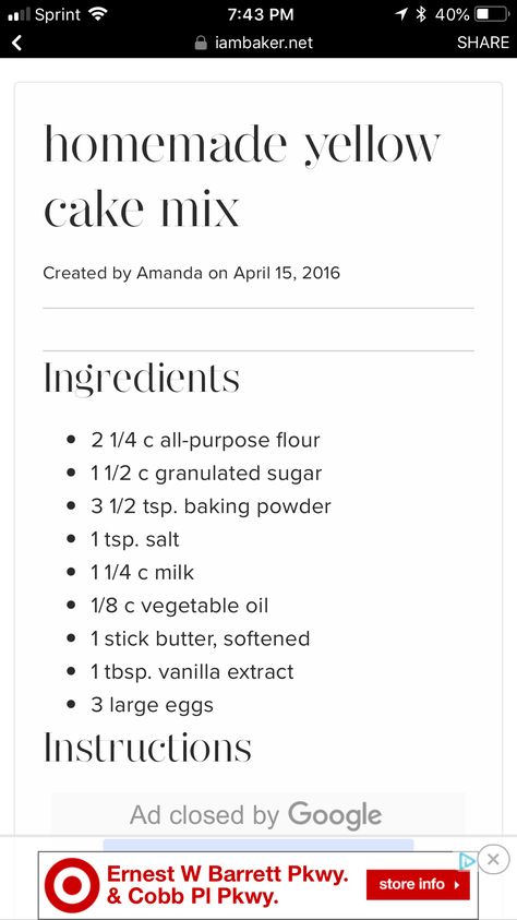 Homemade Cake Mix Easy, Yellow Cake Mix Homemade, Home Made Cake Mix Recipes, How To Make Yellow Cake Mix From Scratch, Yellow Cake Mix Recipes Homemade, Homemade Yellow Cake Mix Diy, Homade Cake Mix Recipes, Easy Yellow Cake Recipe 3 Ingredients, Home Made Yellow Cake Mix Recipes