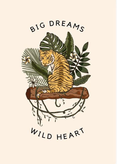 School Spirit Shirts Designs, Tiger Jungle, Tiger Illustration, Wild Tiger, Kids Room Prints, Heart Poster, Danger Zone, Illustration Quotes, Unique Art Prints