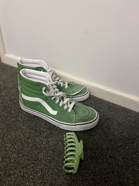 Hightop Vans, Sage Green Converse Aesthetic, Sage Green High Top Vans, Sage Green Vans, Vans Green, Sporty Green High-top Vans Sneakers, Vans Shoes Green, Green High-top Vans Skate Shoes, Vans Hightop