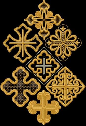 Advanced Embroidery Designs - Cross Set Advanced Embroidery Designs, Cross Embroidery Designs, Religious Embroidery, Goldwork Embroidery, Gold Work Embroidery, Advanced Embroidery, Cross Embroidery, Afrique Art, Cross Art