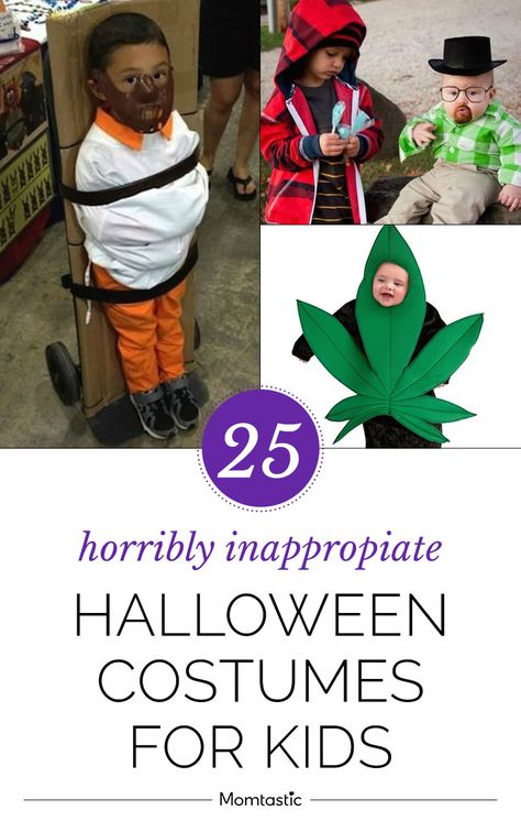 Here are some cringe-worthy kid's costumes we hope you don't see this year! Halloween Costumes For 3 Brothers, Funny Kids Costumes Boys, Funny Boys Halloween Costumes, Inappropriate Halloween Costumes, Funny Kids Costumes, Funny Kid Halloween Costumes, Ideas For Halloween Costumes, Halloween Costume Ideas For Kids, Funny Kid Costumes