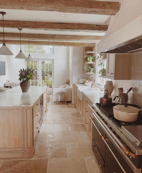 Kitchen Set Up, British Home, Home Board, Range Cooker, Travertine Tile, Gorgeous Kitchens, Kitchen Sets, Dream Kitchen, My Dream Home