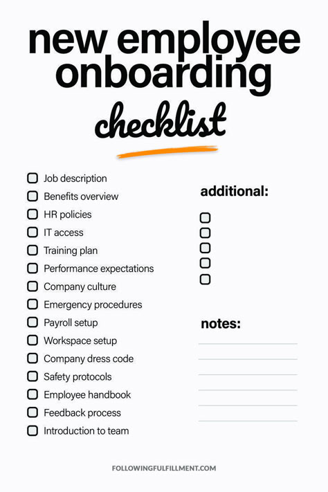 CLICK TO DOWNLOAD THE CHECKLIST IN HD! Get your new hires up to speed quickly with this comprehensive onboarding checklist. Streamline your process and set your employees up for success! Restaurant Manager Checklist, New Hire Checklist, Onboarding New Employees, Onboarding Checklist, Restaurant Business Plan, Business Strategy Management, Hotel Operations, Human Capital, Employee Onboarding