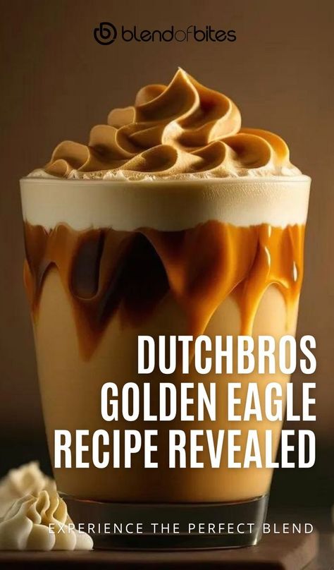 Golden Eagle Dutch Bros Recipe, Dutch Bros Golden Eagle Recipe, Dutch Bros Golden Eagle, Eagle Brand Recipes, Diy Coffee Drinks, Dutch Bros Coffee, Dutch Bros Drinks, Nespresso Recipes, Espresso Recipes