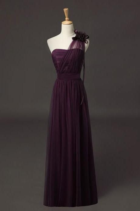 New Convertible Long Bridesmaid Wedding Party Dress - Dark Purple Dark Purple Maid Of Honor Dress, Dark Purple Bridesmaid Dresses Long, Dark Purple Dress Formal, Purple Gown Elegant, Dark Purple Formal Dress, Red And Purple Dress, Deep Purple Bridesmaid Dresses, Purple Wedding Dresses, Brides Mate Dress