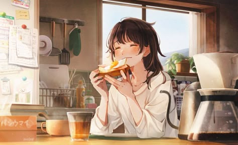 Rikka And Yuuta, Eating Food, Dreamy Art, Anime Scenery Wallpaper, Girls Cartoon Art, Anime Life, Digital Art Girl, الرسومات اللطيفة, Anime Scenery