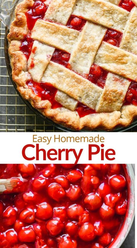 Easy Cherry Pie Recipe, Cherry Pie Filling Recipes Easy, Fresh Cherry Pie Recipe, Cherry Pie Recipe Easy, Homemade Cherry Pie Filling, Easy Cherry Pie, Fresh Cherry Pie, Homemade Cherry Pie, Cherry Pie Filling Recipes