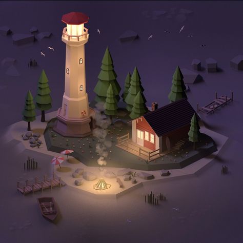 Isometric Island, Liquid Cat, Lowpoly Art, Poly Art, Low Poly Games, Unity Games, Isometric Illustration, Low Poly Art, Low Poly 3d