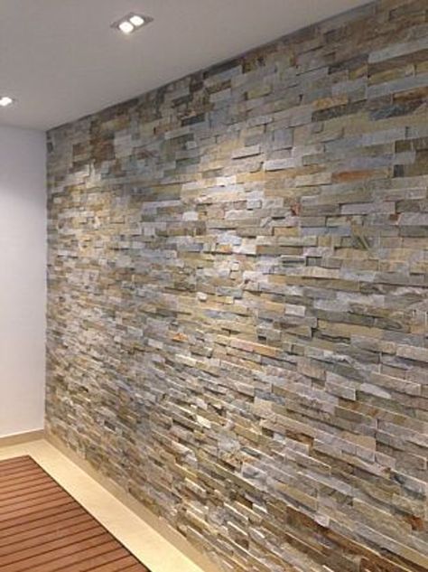 Stone Wall Living Room, Stone Wall Interior Design, Wall Tiles Living Room, Wall Cladding Designs, Wall Cladding Tiles, Tiles Living Room, Stone Walls Interior, Stone Exterior Houses, Garden Wall Designs