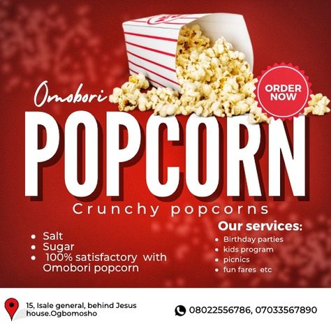 Popcorn Flyer Design, Popcorn Graphic Design, Popcorn Advertising, Cornrows Natural, Popcorn Brands, Popcorn Salt, Cornrows Natural Hair, Advertising Ideas, Programming For Kids