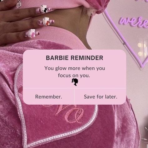 Girly Affirmations Aesthetic, Girly Era Aesthetic, A New Era Of Me Pink, Girly Things Aesthetic Wallpaper, Barbie Reminder, Pink Lifestyle Quotes, Girly Aesthetic Quotes, Barbie Quotes Aesthetic, Barbie Motivation