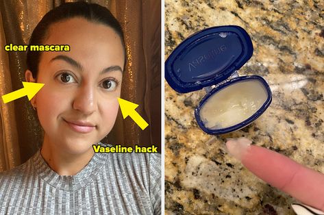 I Tried The Viral Vaseline Eyelash Hack For Fuller, More Curled Lashes, And I Can't Believe I'm Just Discovering This Now Lashes Vaseline, Vaseline Mascara, Vaseline Eyelashes, Curled Lashes, Clear Mascara, Grow Lashes, Menstrual Health, Curl Lashes, Mascara Tips