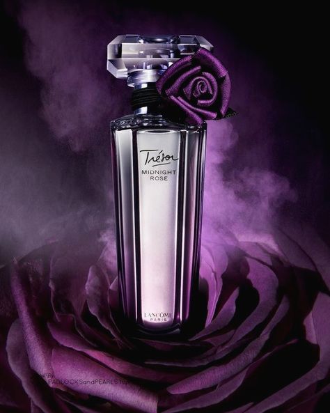 Tresor Midnight Rose, Perfume Rose, Lancome Perfume, Fragrance Photography, Midnight Rose, Perfume Photography, Perfume Ad, Perfume Collection Fragrance, Rose Perfume