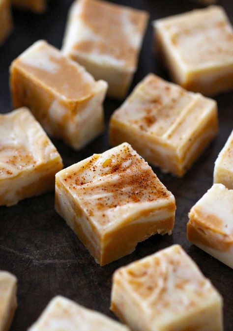 Egg Nog Dulce de Leche Fudge Swirl | Port and Fin Eggnog Fudge, Fudge Ingredients, Eggnog Recipe, Egg Nog, Meringue Pie, Fudge Recipes, Peanut Butter Cups, Condensed Milk, Easy Desserts