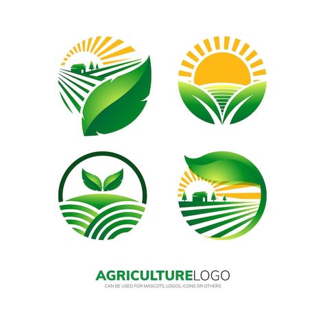 Agriculture logo design for mascot and i... | Premium Vector #Freepik #vector #vintage-farm #farm-food #agriculture #farm-fresh Agriculture Logo Design, Agriculture Design, Fresh Logo Design, Agriculture Technology, Landscaping Logo, Farm Logo Design, Education Logo Design, Organic Logo Design, Agriculture Logo