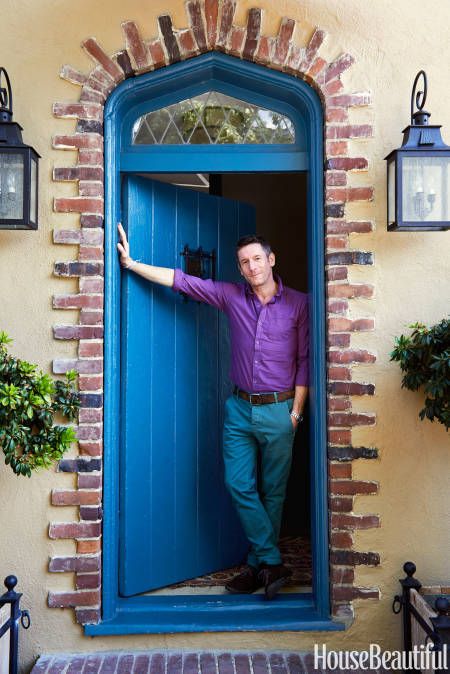 The Entry Way, it's great! Peter Dunham, Los Angeles Apartments, Los Angeles Interior Design, Los Angeles Design, Small But Mighty, Caribbean Blue, Tudor Style, Grand Homes, Elements Of Style