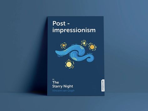 Minimalistic postcard - Post Impressionism by Olha Vdovenko on Dribbble Artist Postcards Design, Impressionism Graphic Design, Blend Typography, Welcome Post, Post Impressionism, Postcard Design, Exo Kai, Typography Poster, Vincent Van Gogh