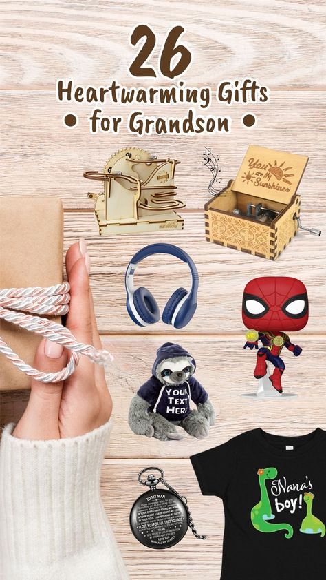 there are different kinds of gifts for grandson out there, and you can categorize them by age. We have compiled a list of adorable gifts that you can give to your precious grandson. Check it out! #giftsforgrandson #giftsforgrandsonboys #giftsforgrandsonbabyboy #giftsforgrandsonsfirstbirthday #giftsforgrandsongraduation #giftsforgrandsonsbaptism #grandsongifts #grandsongiftsbabyboy Gifts For Grandson, Kindergarten Gifts, Grandson Birthday, Homemade Birthday, Baby Boy First Birthday, Grandson Gift, Diary Gift, Birthday Gift Wrapping, 18th Birthday Gifts