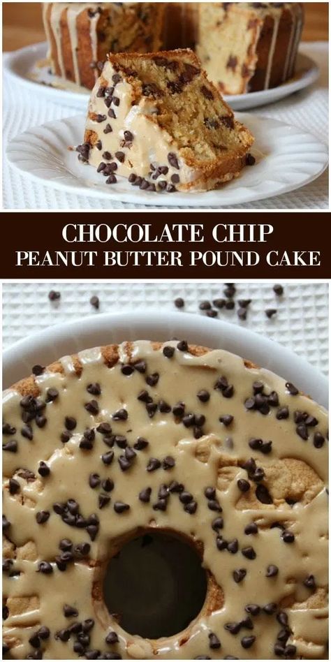 Peanut Butter Pound Cake Recipe, Butter Pound Cake Recipe, Peanut Butter Pound Cake, Butter Pound Cake, Pound Cake Recipe, Recipe Girl, Pound Cakes, Bundt Cakes Recipes, Peanut Butter Chocolate Chip