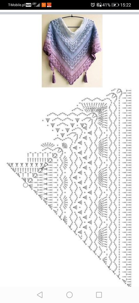 Crochet Scarf Diagram, Crochet Shawl Tutorial, Triangle Scarf Crochet Pattern, Crocheted Shawls, Crochet Triangle Shawl Pattern, Crochet Lace Scarf, Crochet Shawl Diagram, Crochet Triangle Scarf, Crochet Shawl Free