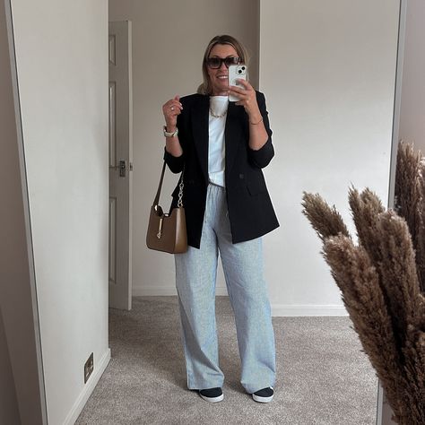 Channelling my inner Andy Pandy for the Gen X’s out there 🤍 Blazer @zara old T @cosstores Trousers @hm Trainers @adidas Bag @amazonfashioneu Sunglasses @rayban #lifestyleofagenx #genxwoman #styleatanyage #beyourownstylist #personalstyler Andy Pandy, Adidas Bag, Trainers Adidas, Blazer Zara, Adidas Bags, Adidas Trainers, Ray Ban Sunglasses, Ray Bans, Zara