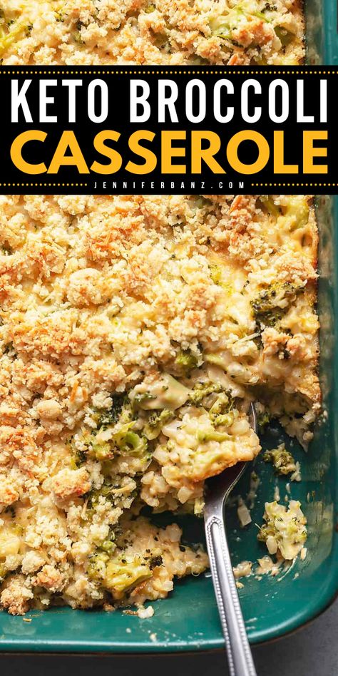 This Keto Broccoli Casserole is an easy Thanksgiving side dish with the familiar classic combination of broccoli and cheese.. keto style! Add this healthy side dish to your easy dinner party recipes! Save this pin. Keto Broccoli Casserole, Loaded Cauliflower Casserole, Cheese Keto, Keto Broccoli, Broccoli Recipes Casserole, Keto Casserole, Keto Diet Breakfast, Cauliflower Casserole, Keto Friendly Desserts