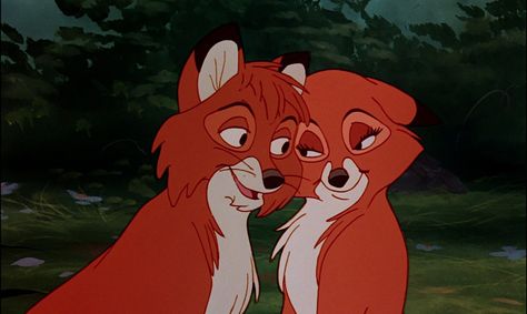 *TODD & VIXIE ~ The fox and the Hound, 1981  (SO... this is love!) Phone Collage, Disney Characters Pictures, Cartoon Crushes, Old Disney Movies, Nostalgia Art, Big Mama, Disney Icons, The Hound, Film Disney