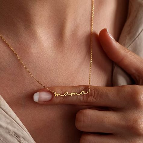 SUCH A CUTE MOTHERS DAY GIFT! MOMMY MOM MAMA MADRE. Mum Necklace, Minimalist Mom, Sterling Silver Name Necklace, Mama Necklace, Letter Pendant Necklace, Gold Name Necklace, Mors Dag, Mom Necklace, Jewelry Choker