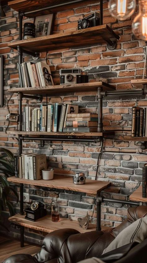 20 Best Bookshelves Ideas to Spruce Up Your Space Rustic Built In Bookshelves, Best Bookshelves, Stylish Bookshelf, Bookshelves Ideas, Different Home Decor Styles, Rustic Bookshelf, Bookshelf Ideas, Cool Bookshelves, Wall Bookshelves